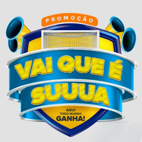 Banner quadrado da Vai Que É Suuua Atacadão, Carrefour e Sams Club