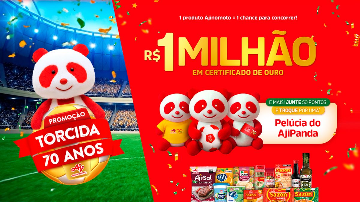 Banner da Promoção Ajinomoto Torcida 70 Anos