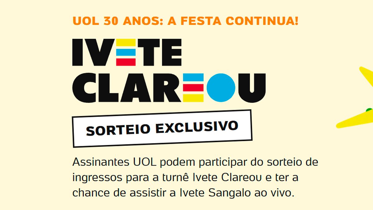 Banner da Promoção 30 Anos Uol