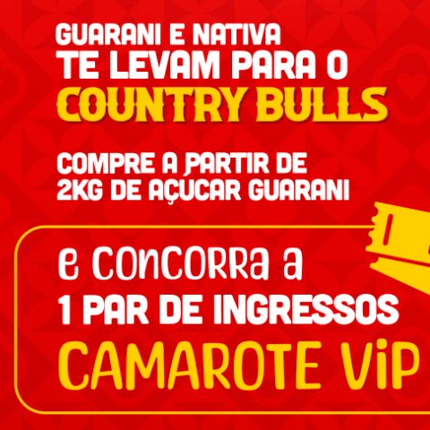 Banner quadrado da Açúcar Guarani Country Bulls 2026