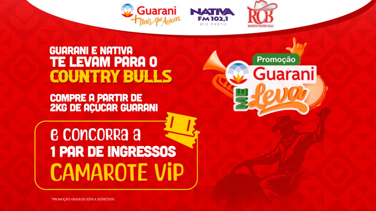 Banner da Açúcar Guarani Country Bulls 2026