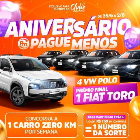 Pr&ecirc;mios e Sorteios em Destaque da Promo&ccedil;&atilde;o Anivers&aacute;rio Pague Menos