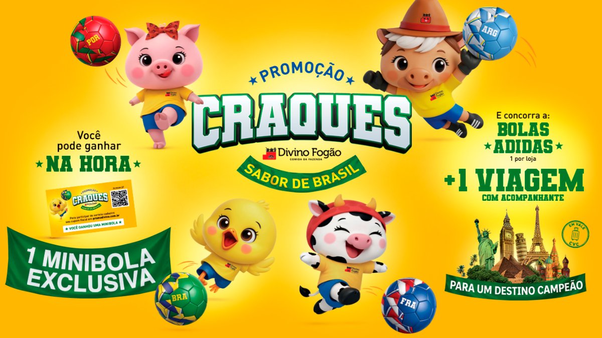 Banner da Divino Fogão Craques Sabor de Brasil