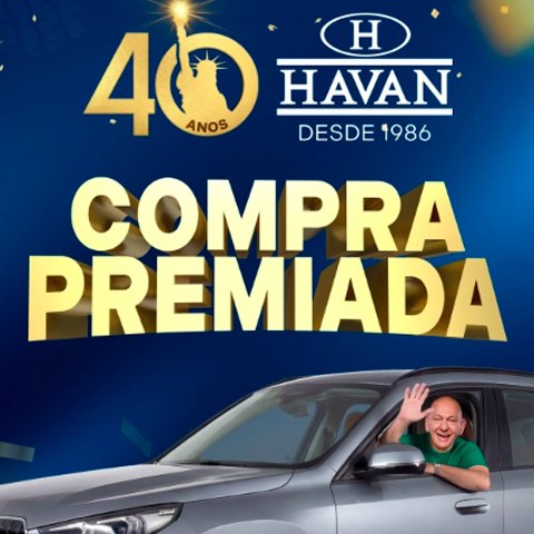 Banner quadrado da Havan 40 Anos Compra Premiada