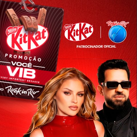 Banner quadrado da KitKat Rock in Rio 2026