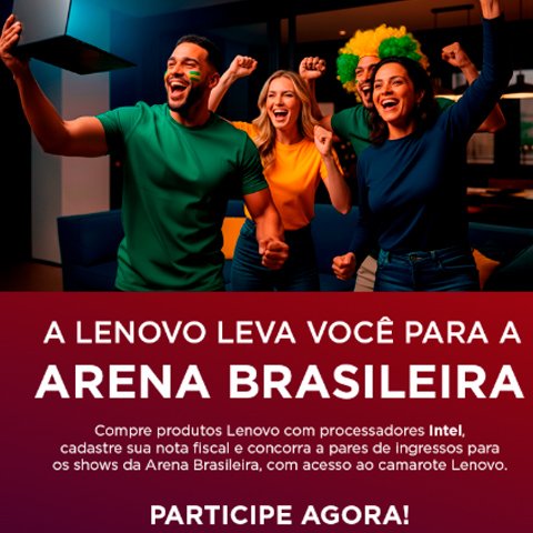 Banner quadrado da Camarote Lenovo no Arena Brasileira