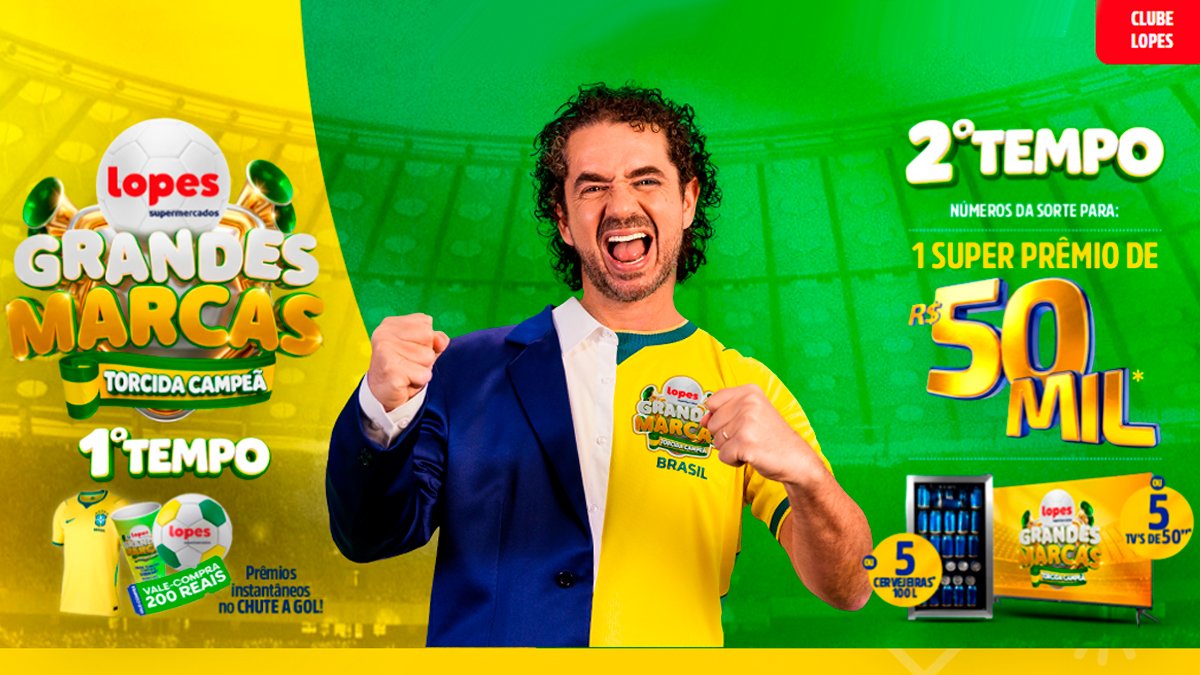 Banner da Grandes Marcas Lopes Supermercados Torcida Campeã