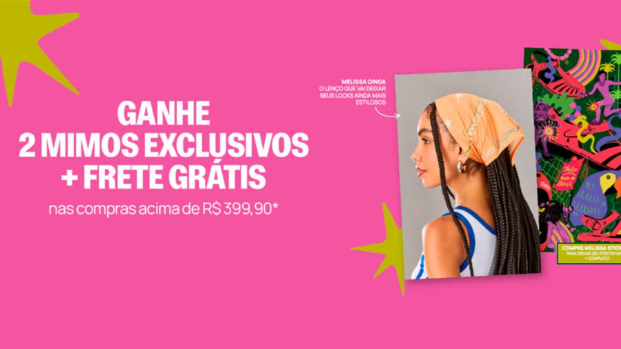 Banner da Promoção Melissa Compre e Ganhe