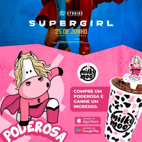 Banner quadrado da Milky Moo Supergirl