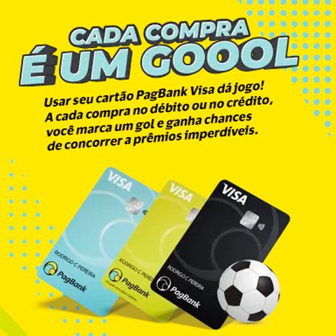 Banner quadrado da PagBank Visa Cada Compra é um Gol