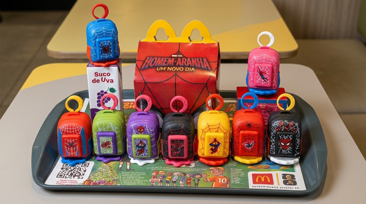 McDonald’s lança 10 mini mochilas do Homem-Aranha no McLanche Feliz