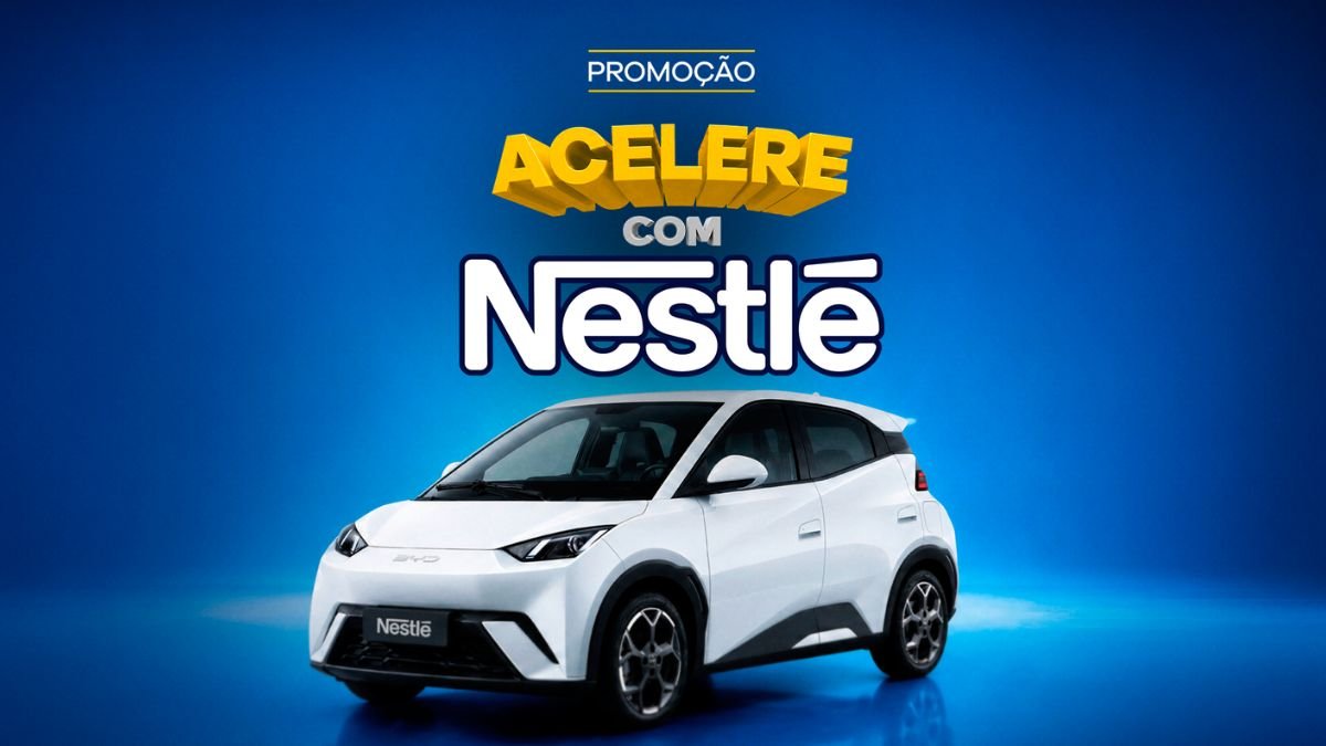 Promoção Acelere com Nestlé 2026: Sorteio de 9 Carros Byd 0km e até R$ 500 na hora