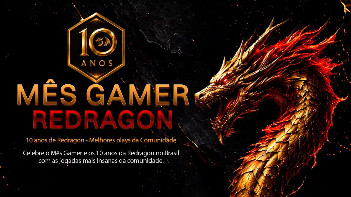 Banner da Concurso 10 anos Redragon