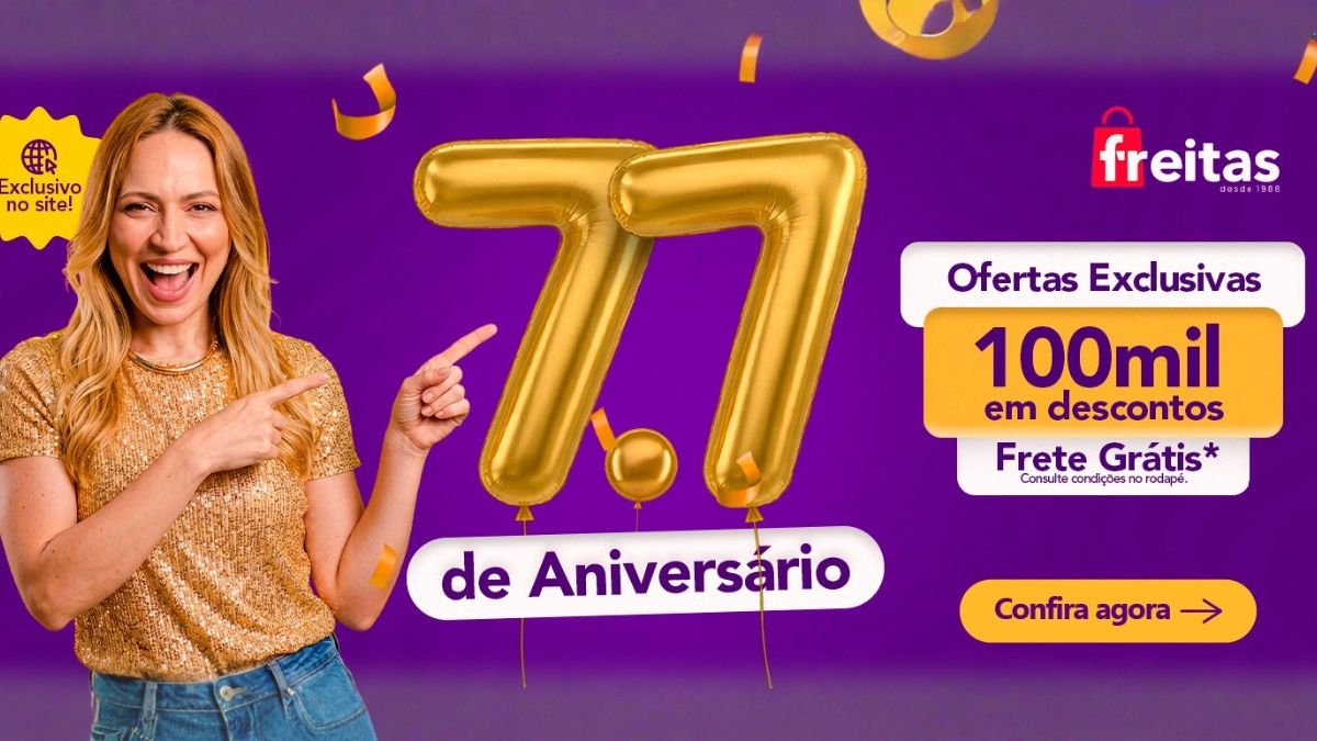Banner da Promoção Lojas Freitas Aniversário 38 Anos