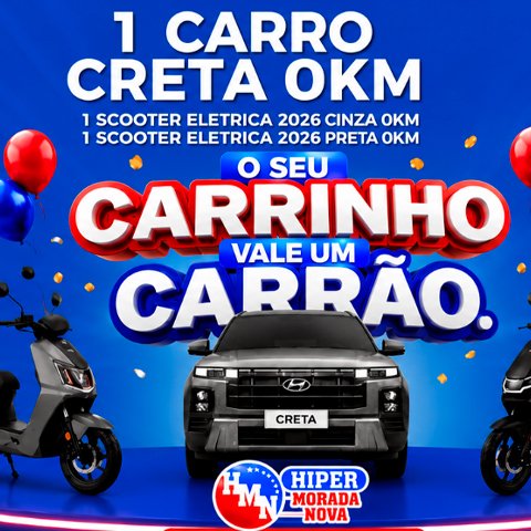 Prêmios e Sorteios em Destaque da Promoção Hiper Morada Nova O Seu Carrinho Vale um Carrão