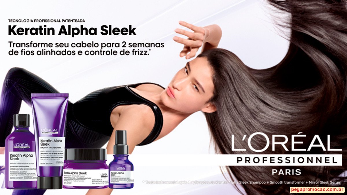 Banner da Promoção L'Oréal Keratin Alpha Sleek