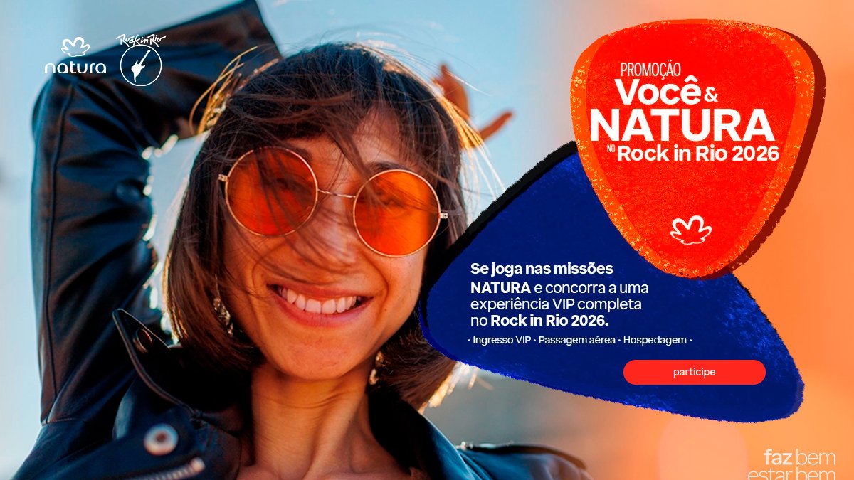 Banner da Promoção Natura Rock in Rio 2026