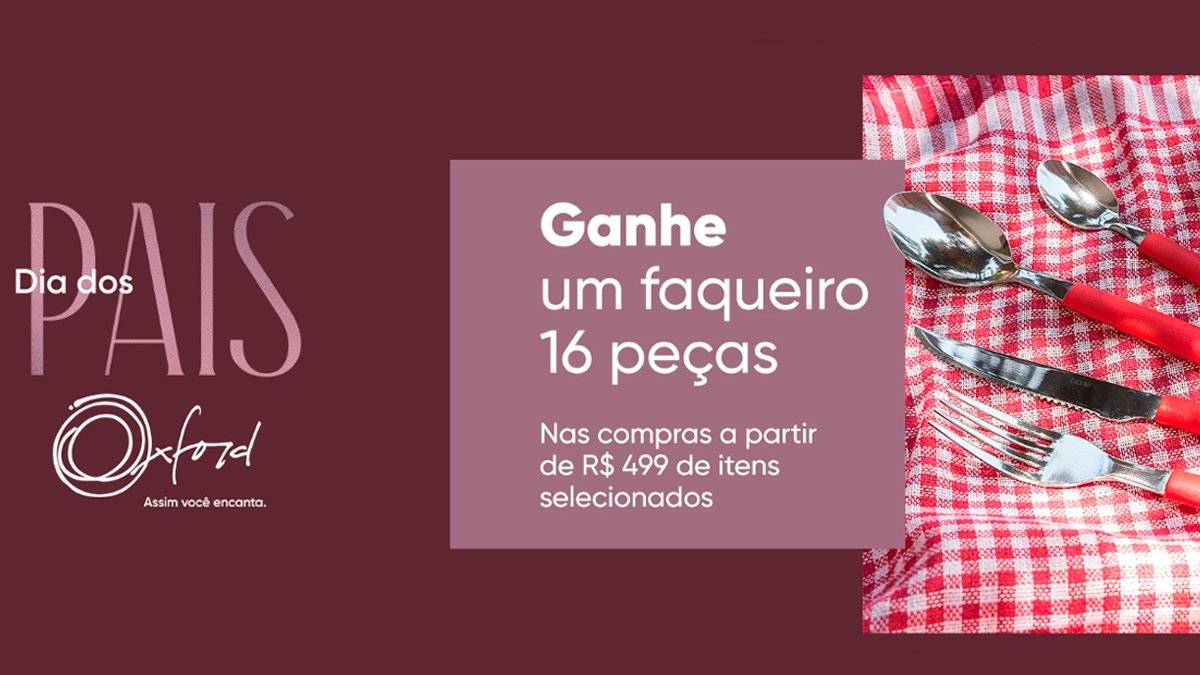 Banner da Promoção Oxford Dia dos Pais Compre e Ganhe