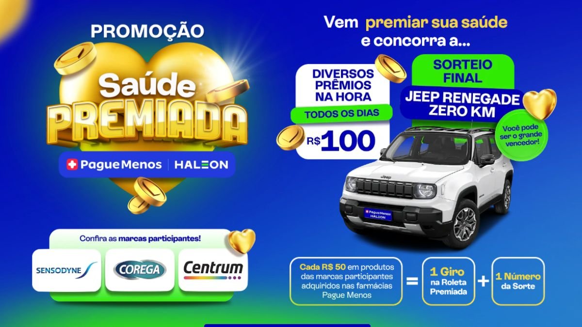Banner da Promoção Pague Menos Saúde Premiada