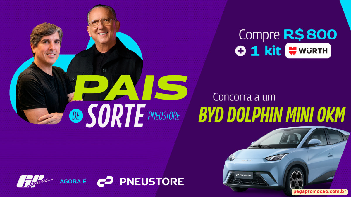 Banner da Promoção Pais de Sorte PneuStore