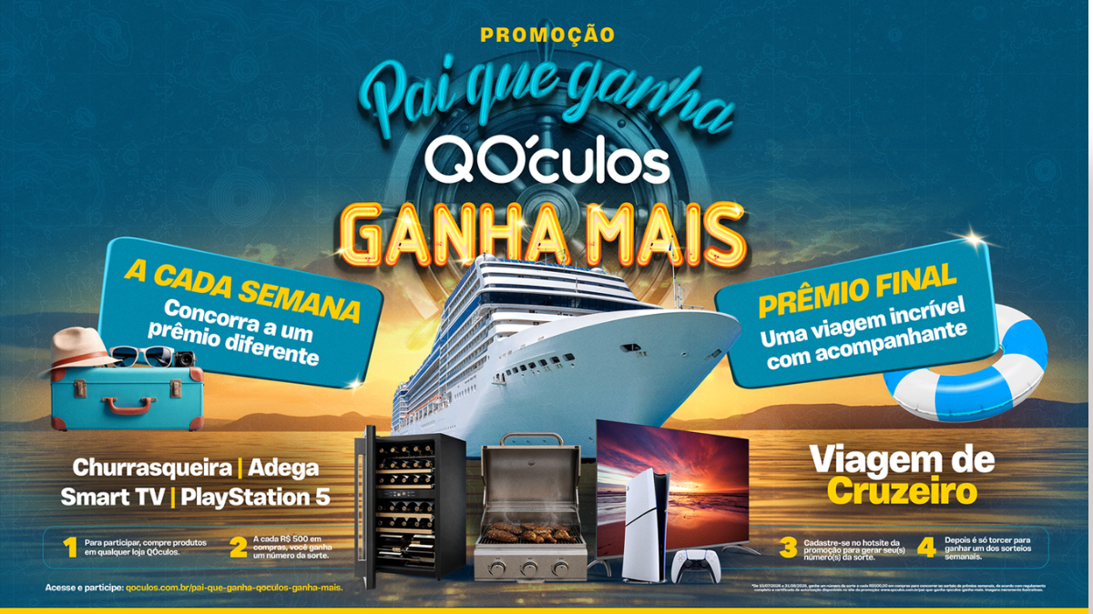 Banner da Promoção Qóculos Pai que Ganha Mais 