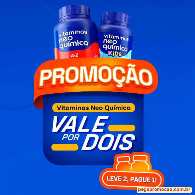 Prêmios e Sorteios em Destaque da Promoção Vitaminas Neo Química Vale Por Dois