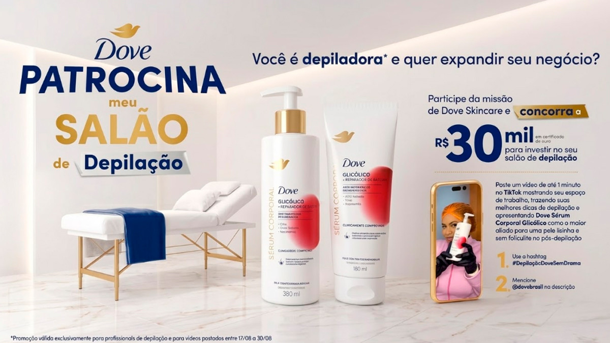 Banner da Promoção Dove Patrocina Meu Salão de Depilação