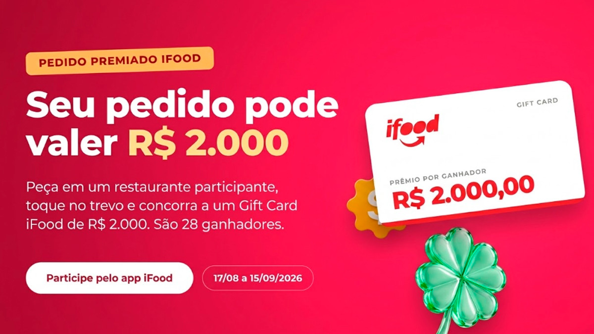 Banner da Promoção iFood Premiado 2026