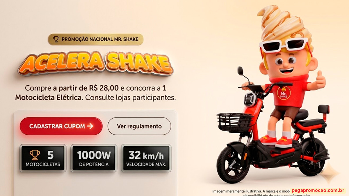 Banner da Promoção Mr. Shake Acelera Shake 2026