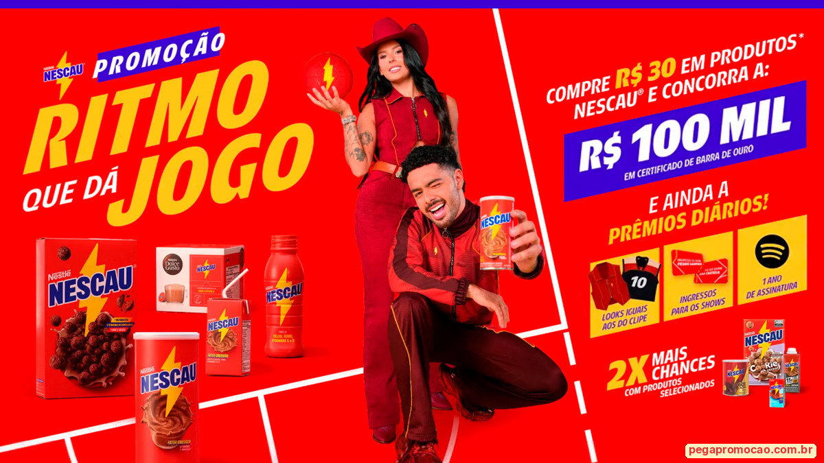 Banner da Promoção Nescau Ritmo que Dá Jogo