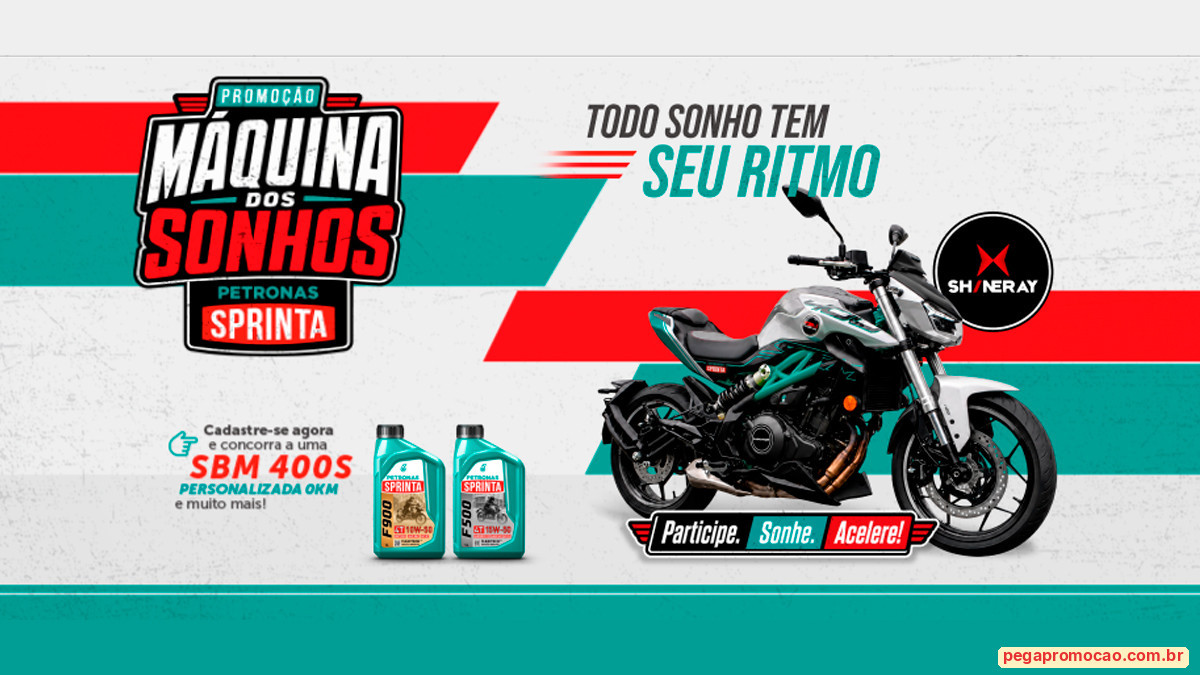 Banner da Promoção Petronas Máquina dos Sonhos Petronas Sprinta 2026
