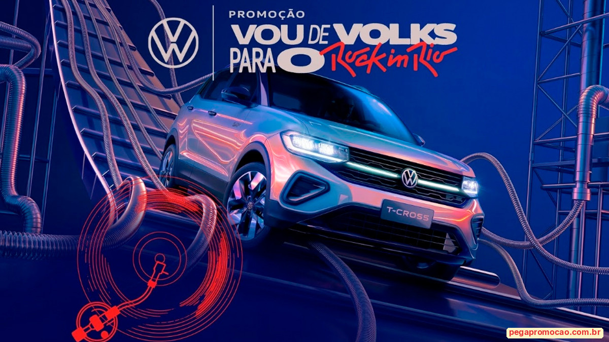 Banner da Promoção Volkswagen Vou De Volks Para o Rock in Rio 2026