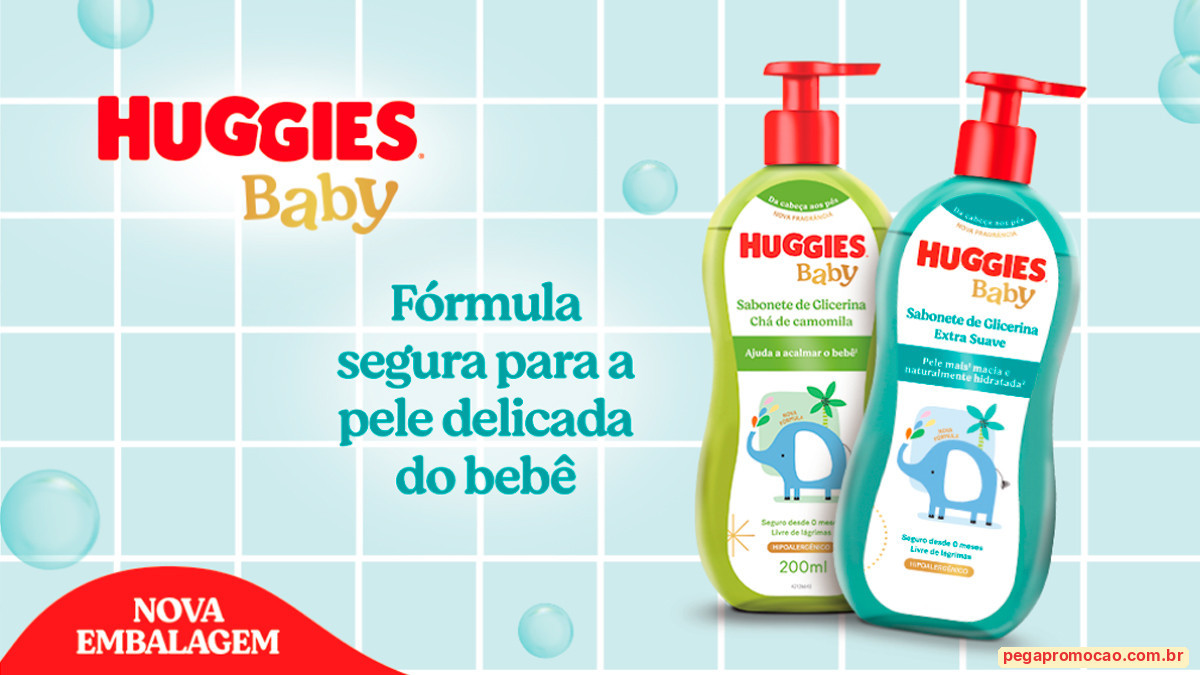 Banner da Brinde Grátis Huggies Sabonete Líquido