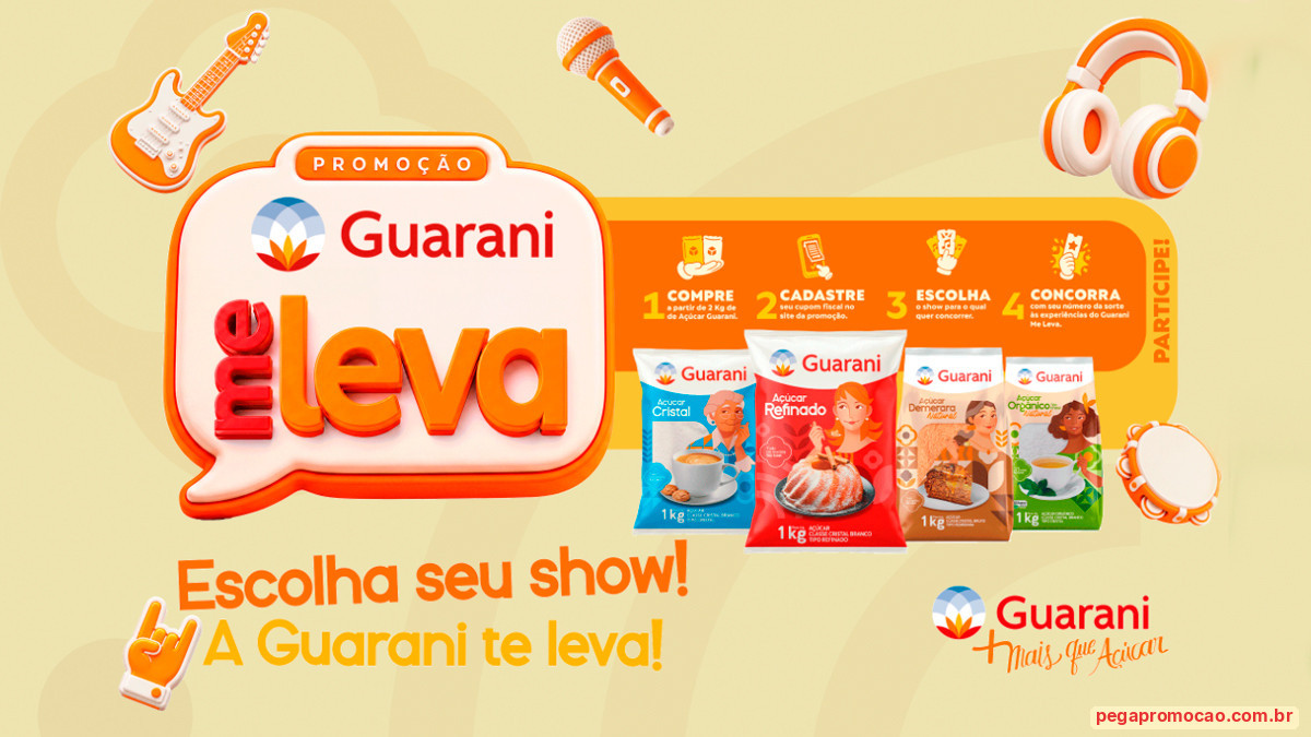 Banner da Promoção Açúcar Guarani Me Leva Para Os Melhores Shows