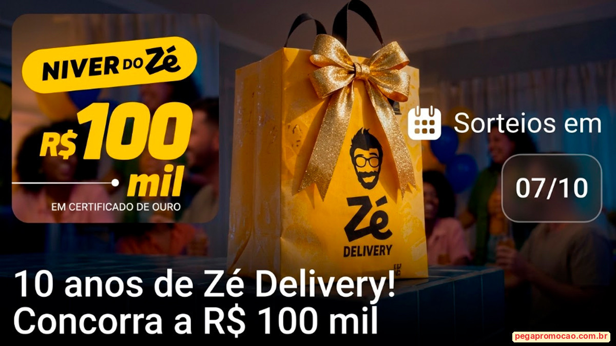 Banner da Promoção Zé Delivery Aniversário 10 Anos