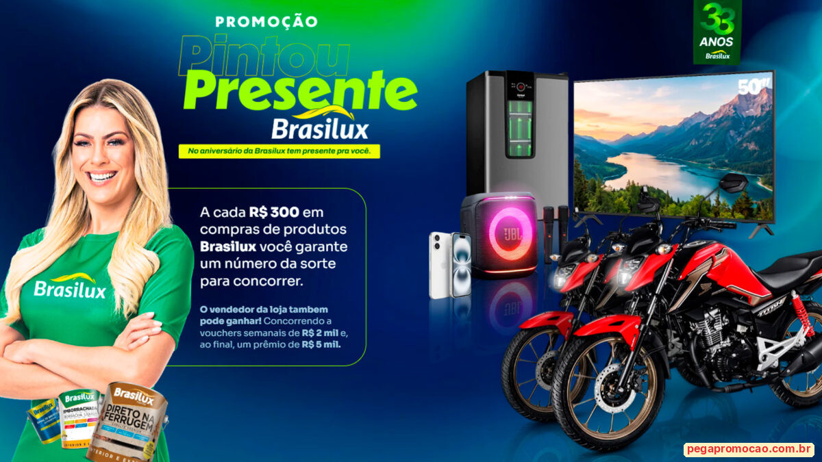 Banner da Promoção Brasilux Pintou Presente