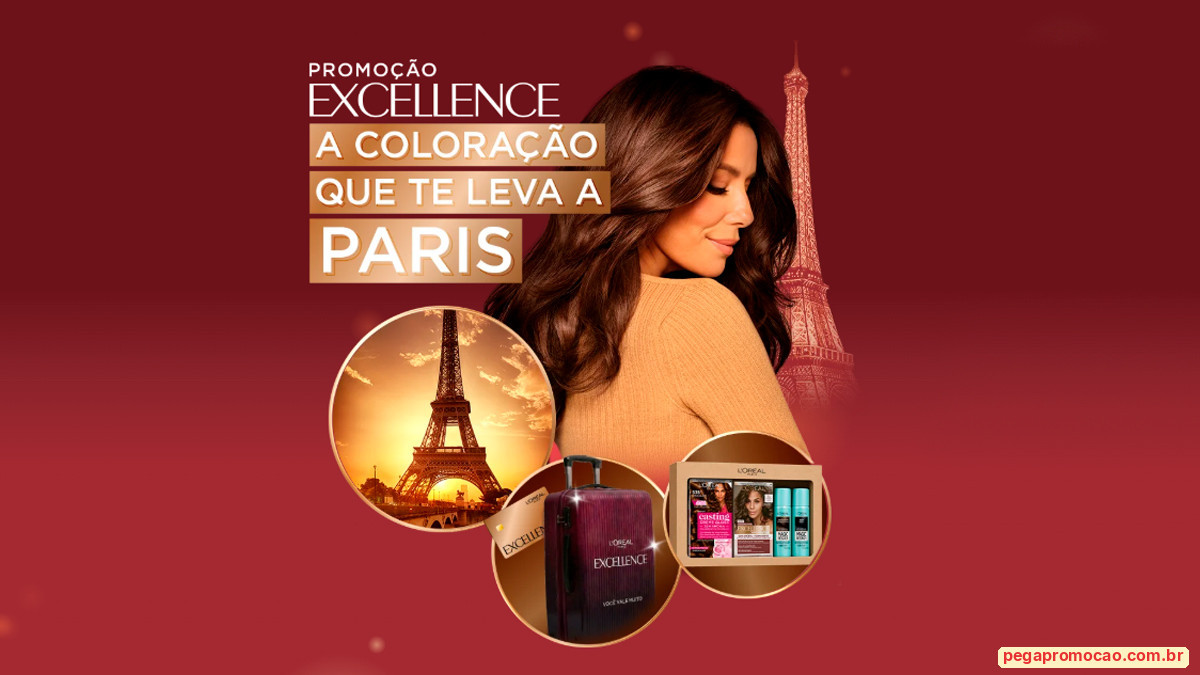 Banner da Promoção L'Oréal Excellence A Coloração que te leva a Paris
