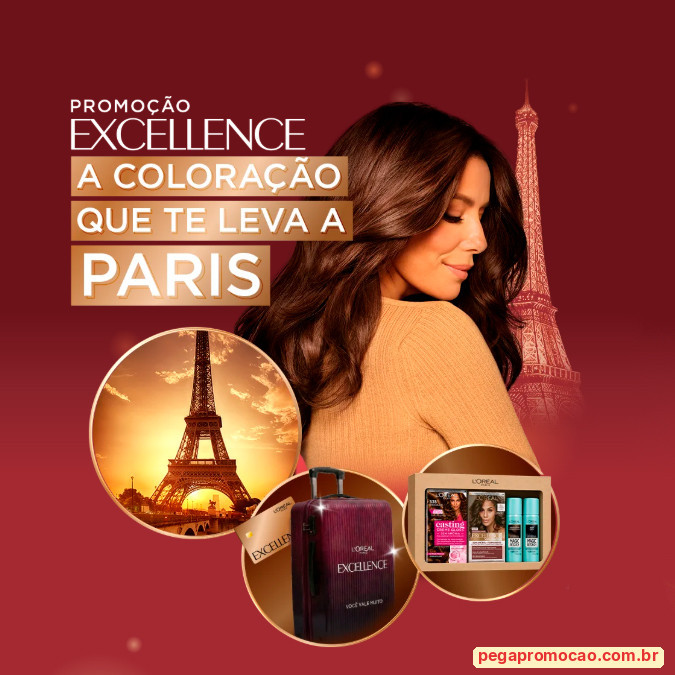 Prêmios e Sorteios em Destaque da Promoção L'Oréal Excellence A Coloração que te leva a Paris