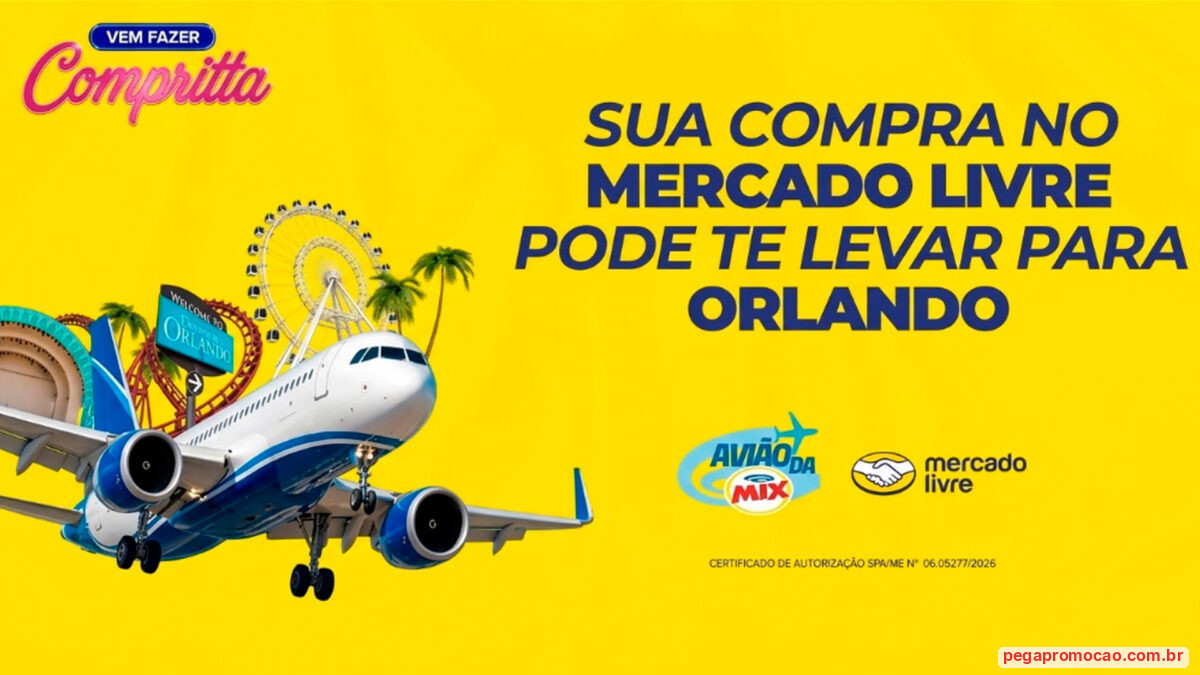 Banner da Promoção Mercado Livre e Mix Te Levam Para Orlando