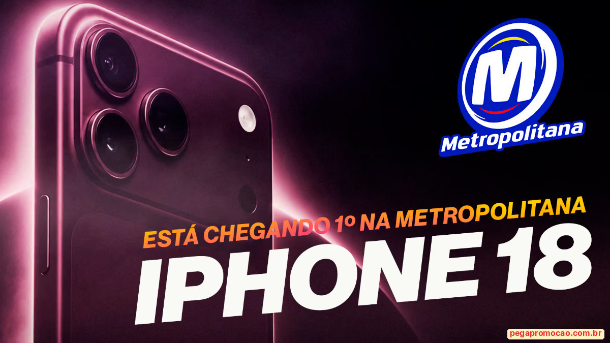 Banner da Promoção iPhone 18 é na Metropolitana FM