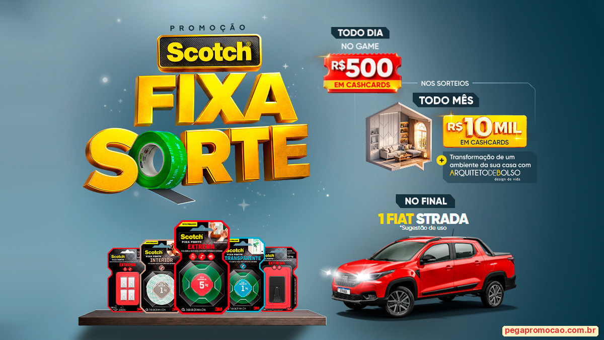 Banner da Promoção 3M Scotch Fixa Sorte