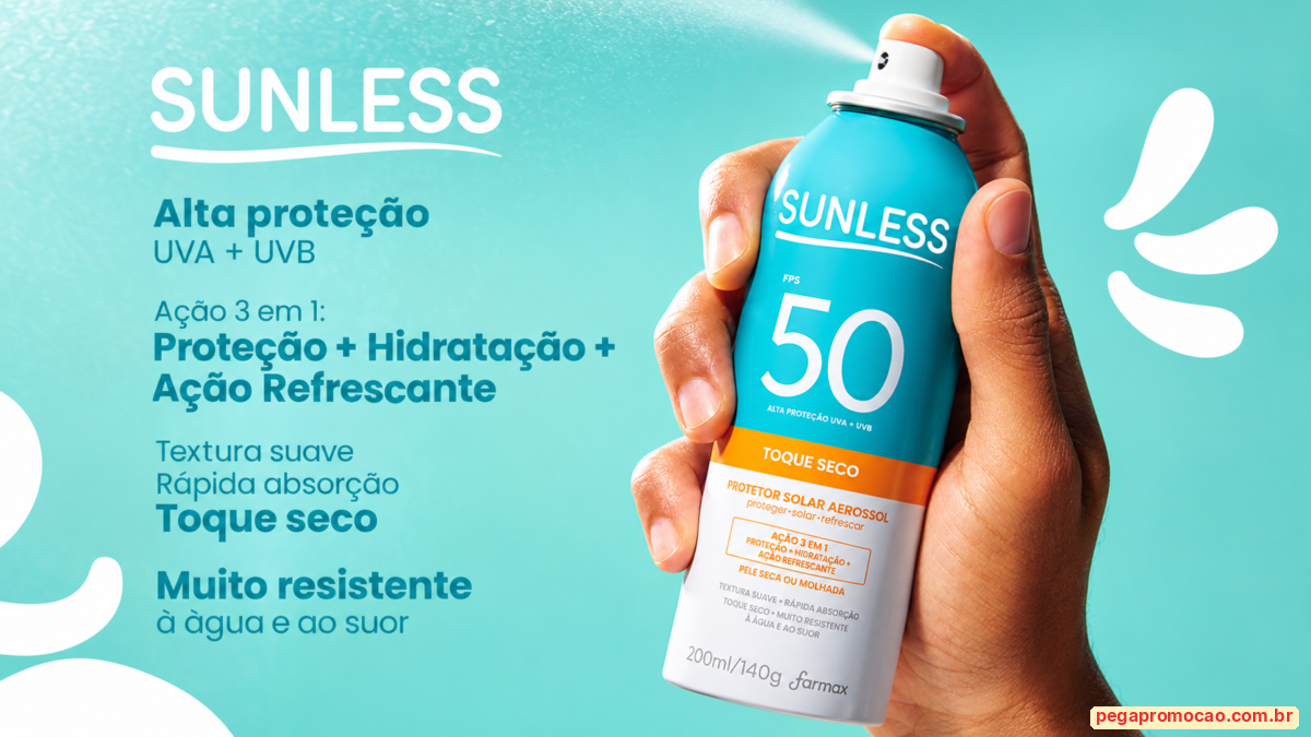 Banner da Brinde Grátis Sunless Protetor Solar Aerossol