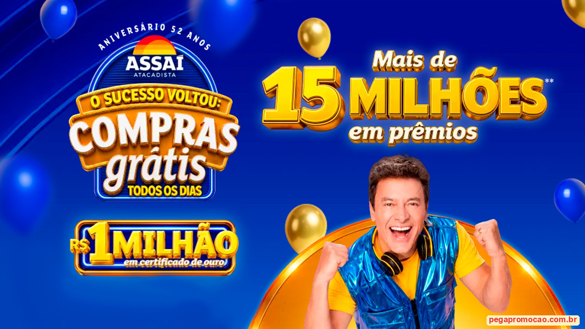 Banner da Promoção Aniversário Assaí 52 Anos