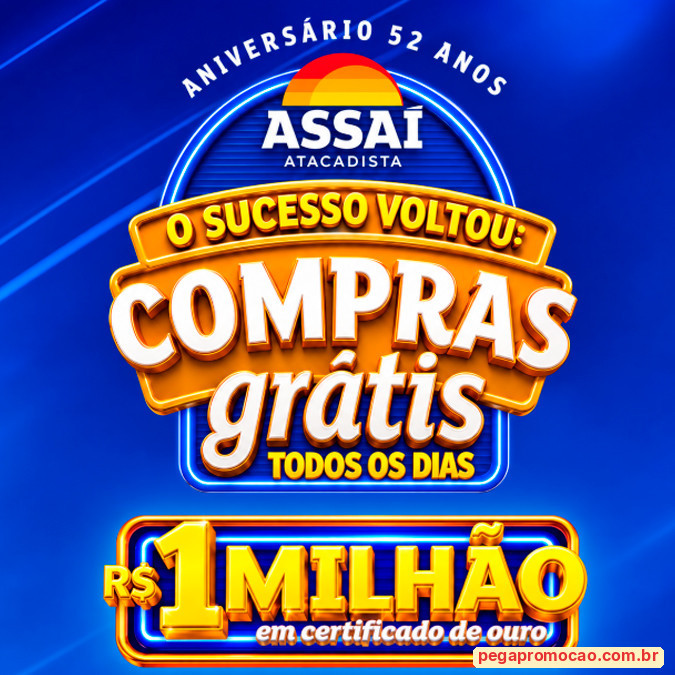 Prêmios e Sorteios em Destaque da Promoção Aniversário Assaí 52 Anos