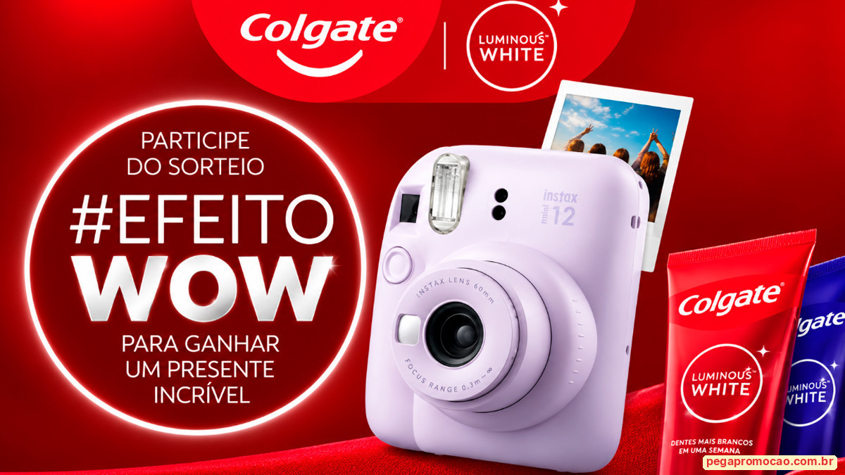 Banner da Promoção Colgate Desafio Luminous White Efeito Wow 2ª Edição