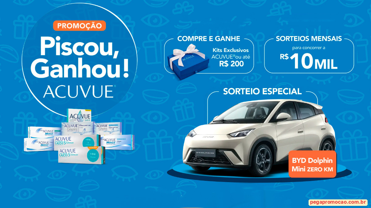 Banner da Promoção Acuvue Piscou, Ganhou!