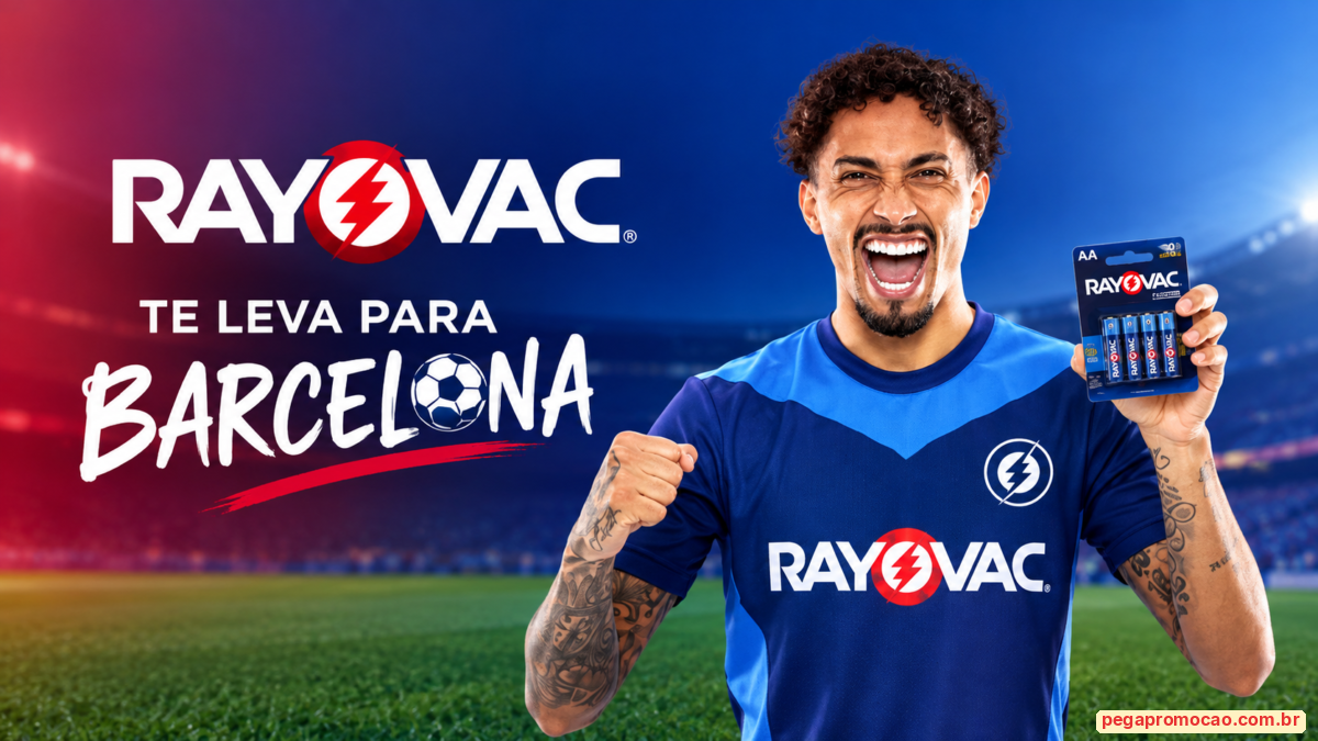 Banner da Promoção Rayovac Te Leva Para Barcelona