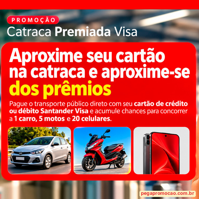 Prêmios e Sorteios em Destaque da Promoção Santander Visa Catraca Premiada
