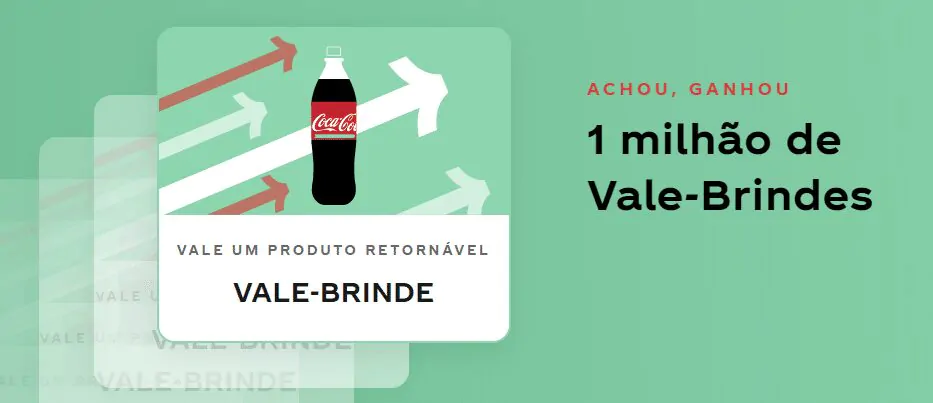 vale brindes promoção coca Cola Retornáveis