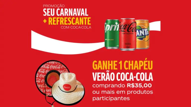 Promoção "Seu Carnaval + Refrescante" da Coca-Cola: Ganhe Chapéu de Praia!
